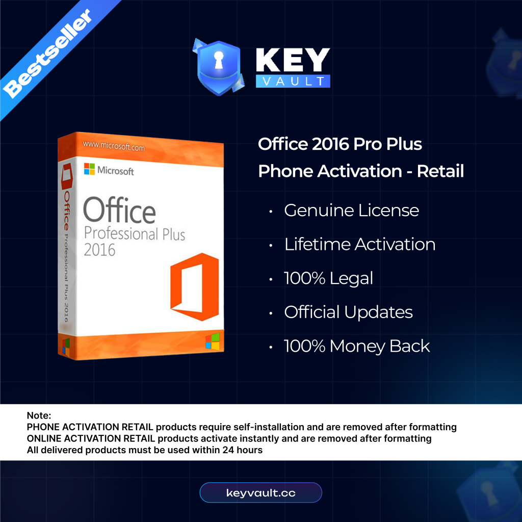 Office 2016 Pro Plus (Retail Online Activation)