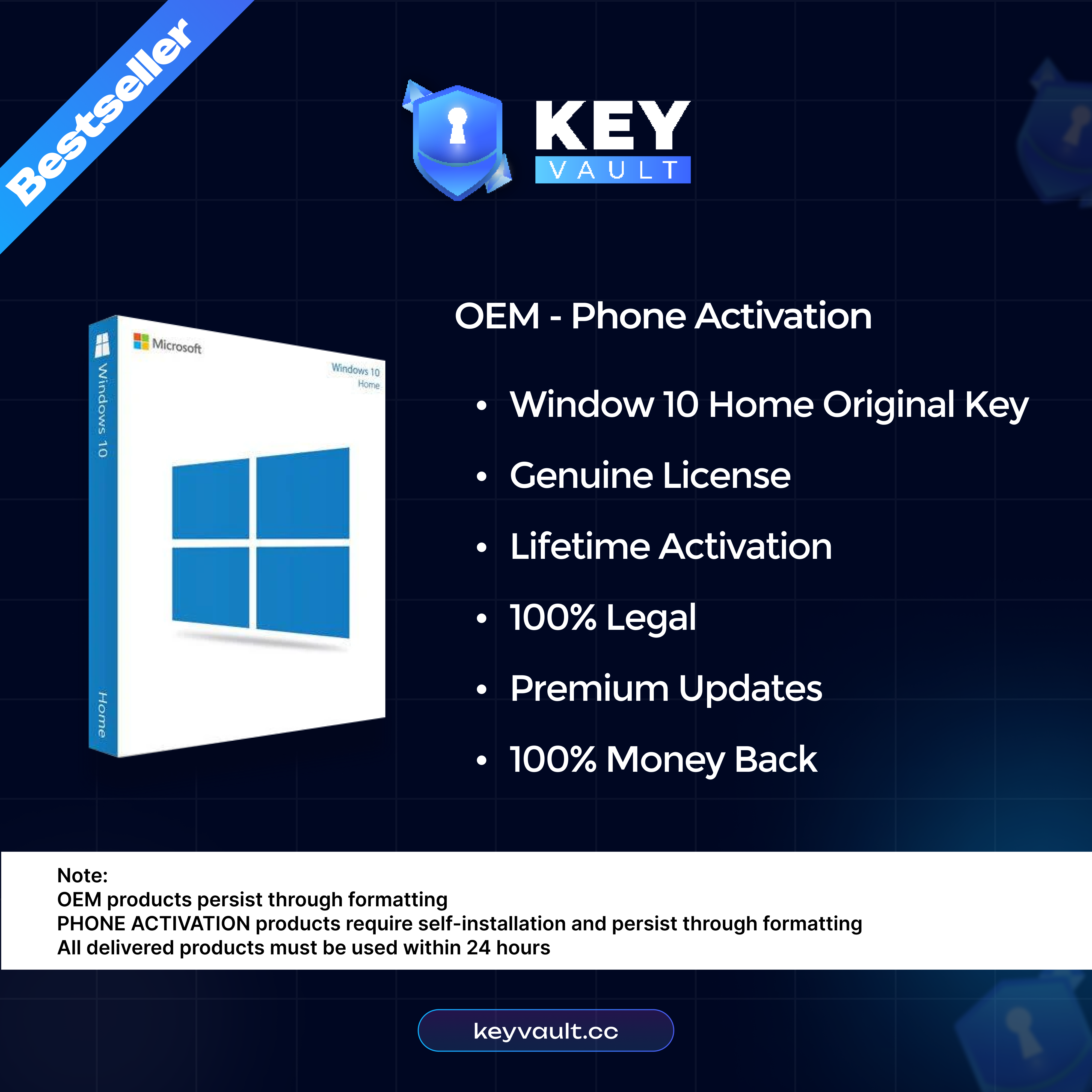 Windows 10 Home (Retail Online Activation)